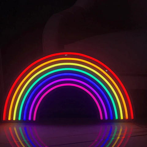 Colourful Neon Lights Rainbow Sign